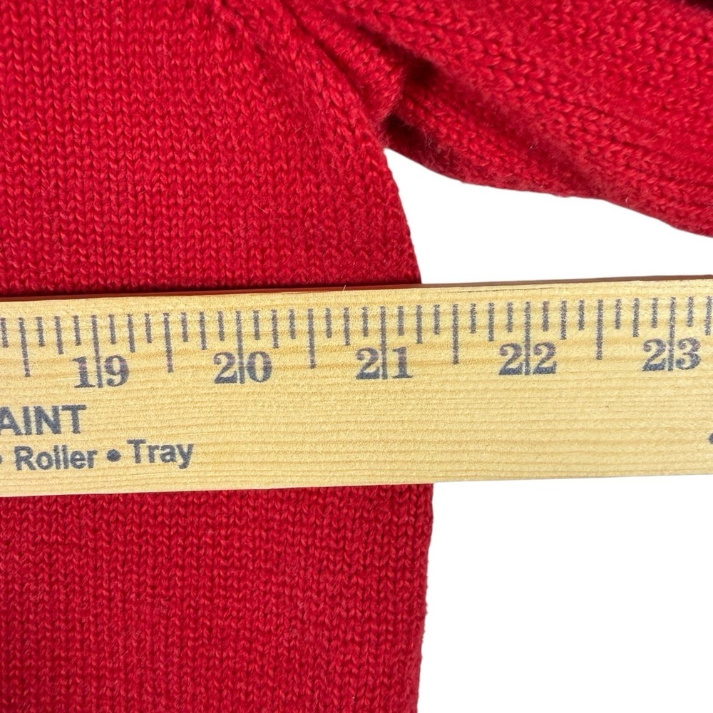 Polo Ralph Lauren Red Quarter Zip Sweater Men's Large Cotton Pullover Pony Logo - Picture 6 of 9